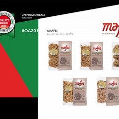 Quality Award 2019, premiata la pasta fresca integrale biologica di Maffei