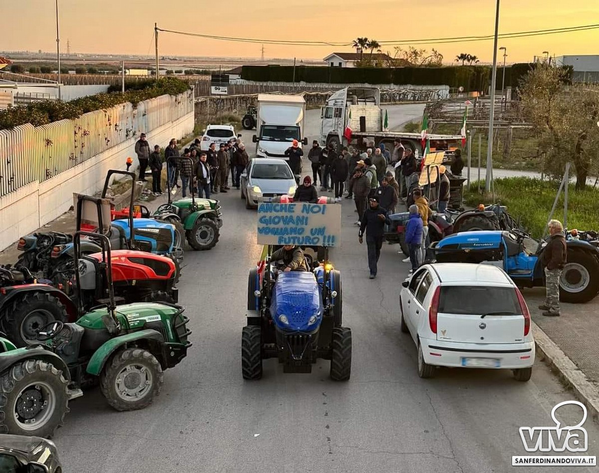 Mobilitazione agricoltori a San Ferdinando di Puglia